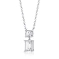 thumbnail image 3 of Lab White Sapphire Pendant and Earring Set in Sterling Silver, 3 of 8
