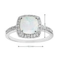 thumbnail image 3 of Cushion Cut Gemstone & 0.18 CT.T.W. Halo Diamond Ring in 14K Gold, 3 of 4