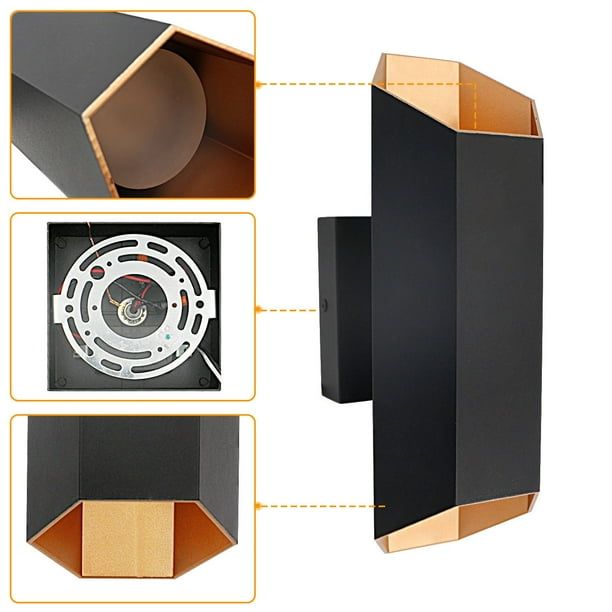Cedar Hill 13-inch Hexagon Black Integrated LED Outdoor Wall