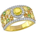 thumbnail image 1 of Round Cut Blue Sapphire and 0.45 CT. T.W. Diamond Band in 14K Gold, 1 of 8