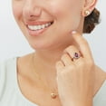 thumbnail image 5 of Pear Cut Rhodolite Garnet & 0.25 C.T.T.W. Halo Diamond Ring in 14K Gold, 5 of 6
