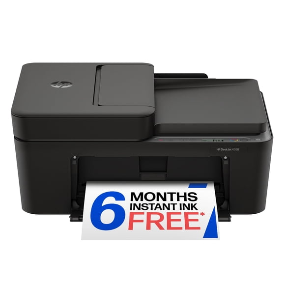 HP DeskJet 4358 Wireless All-in-One Inkjet Printer, 6 Months Free Instant Ink