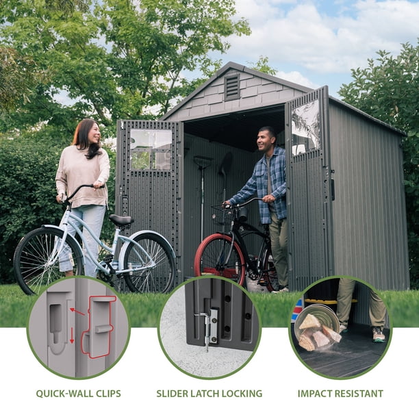 Lifetime 7' x 7' Outdoor Storage Shed, Gray - Samsclub.com