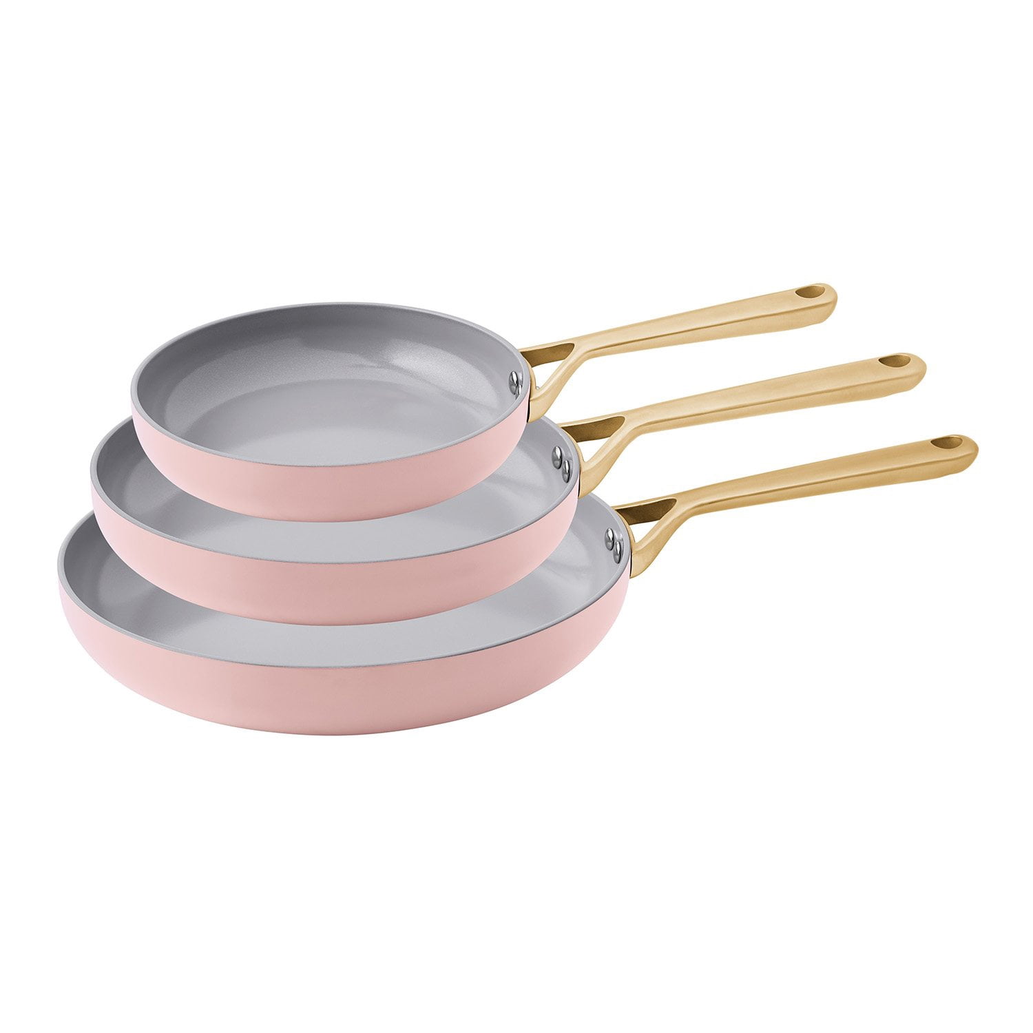 Member's Mark 3-Piece Modern Ceramic Fry Pan Set, Assorted Colors