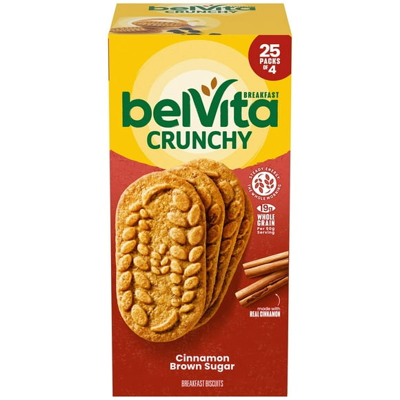 belVita Cinnamon Brown Sugar Breakfast Biscuits, 25 pk., 4 biscuits per pack