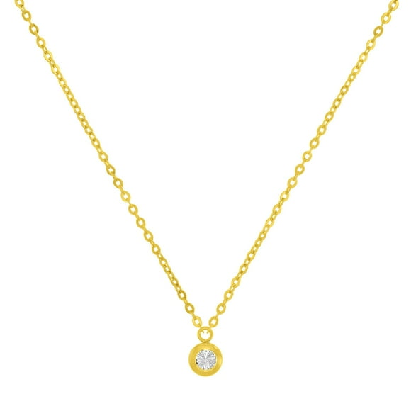 Diamond Cut Bezel Necklace in 14K Gold