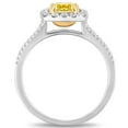 thumbnail image 3 of 1.10 C.T. TW Cushion Cut Natural Yellow Halo Diamond Ring in 18K Gold, 3 of 5