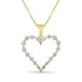 thumbnail image 1 of Round Cut Heart Diamond Pendant Necklace in 14K Gold, 1 of 8