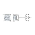 thumbnail image 3 of 0.96 CT. T.W. Princess Cut Solitaire Diamond Stud Earrings in 14K Gold, 3 of 9