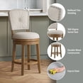 thumbnail image 4 of HH2Home Santa Clara II Wood and Upholstered Swivel Bar Stool or Counter Stool, 4 of 10