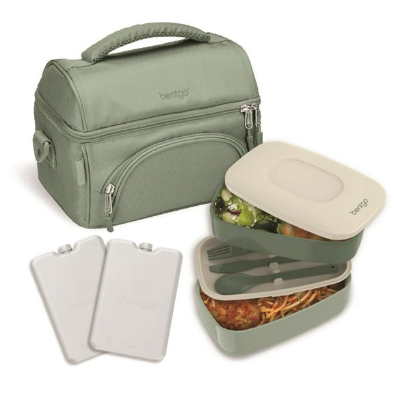 Bentgo 4-Piece Deluxe Set With Insulated Lunch Bag, Ice Packs & Bento Classic