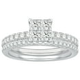 thumbnail image 1 of 1.05 CT. T.W. Princess Cut Diamond Ring & Band Set in 14K Gold, 1 of 4