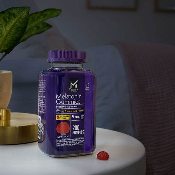 Member’s Mark Melatonin Gummies, 5 mg, Strawberry, 200 ct