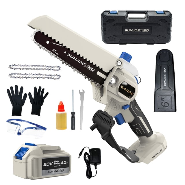X20-SAW-4A - Sun Joe 20-Volt ECOSHARP Cordless X20 Handheld Pruning Saw | 6-inch | W/ 4.0-Ah Battery + Charger