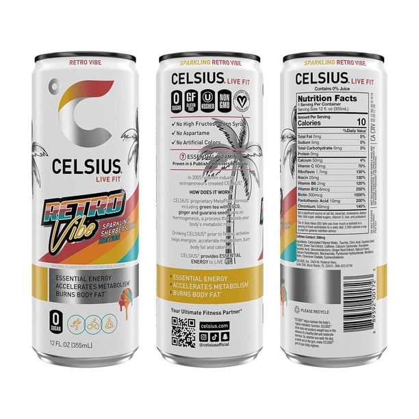 Celsius Live Fit Sparkling Vibe Variety Pack 12 fl. oz., 18 pk