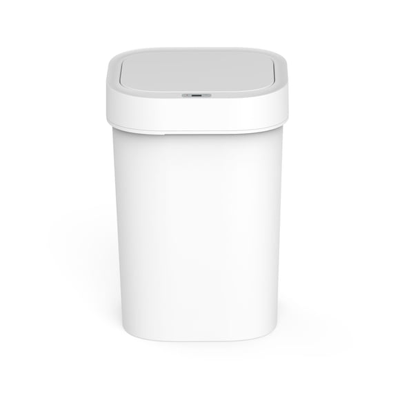 Ninestars 13.2 Gal Motion Sensor Trash Can, White Plastic