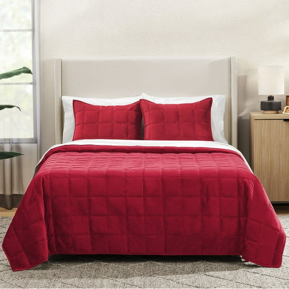 Member's Mark 3-Piece Velvet Box Quilt Set, Assorted Sizes
