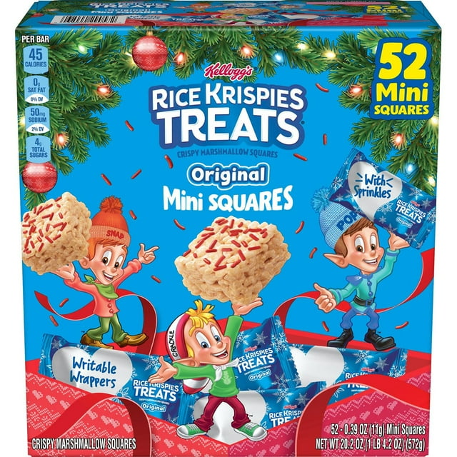 Rice Krispies Treats Mini Squares, Winter Sprinkles, 20.2 oz., 52 ct.