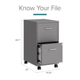 thumbnail image 7 of Hirsh 18" Deep 2-Drawer Mobile Letter Width Vertical File Cabinet, Choose Color, 7 of 10