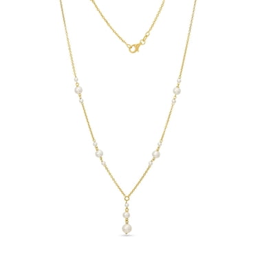 Fresh Water Cultured Pearl Drop Necklace in 14K Gold