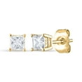 thumbnail image 2 of 0.47 CT. T.W. Princess Cut Solitaire Diamond Stud Earrings in 14K Gold, 2 of 6