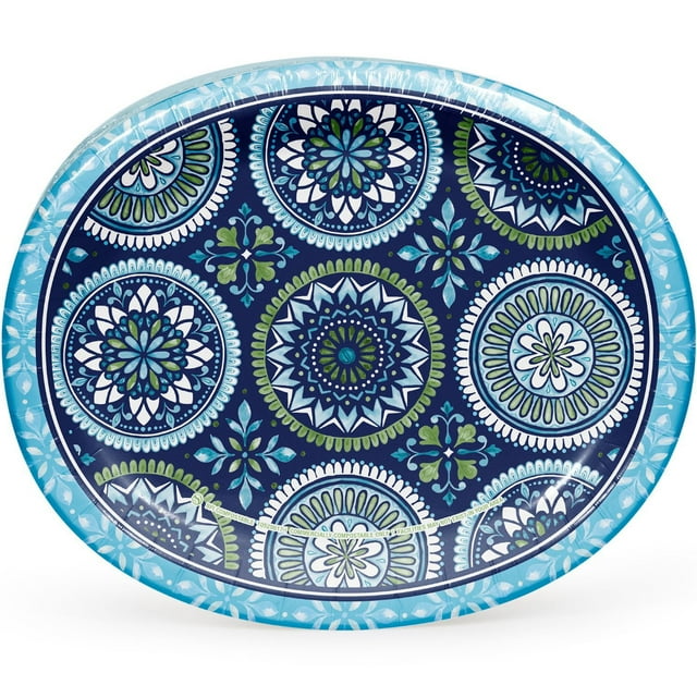 Member's Mark Mosaic Medallions Oval Paper Plates, 10" x 12", 50 ct.