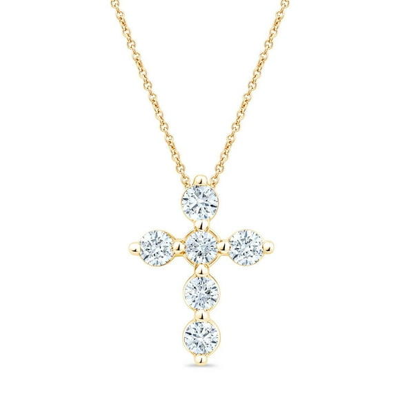 Lab Created Diamond Cross Pendant. 1.00C.T.T.W.