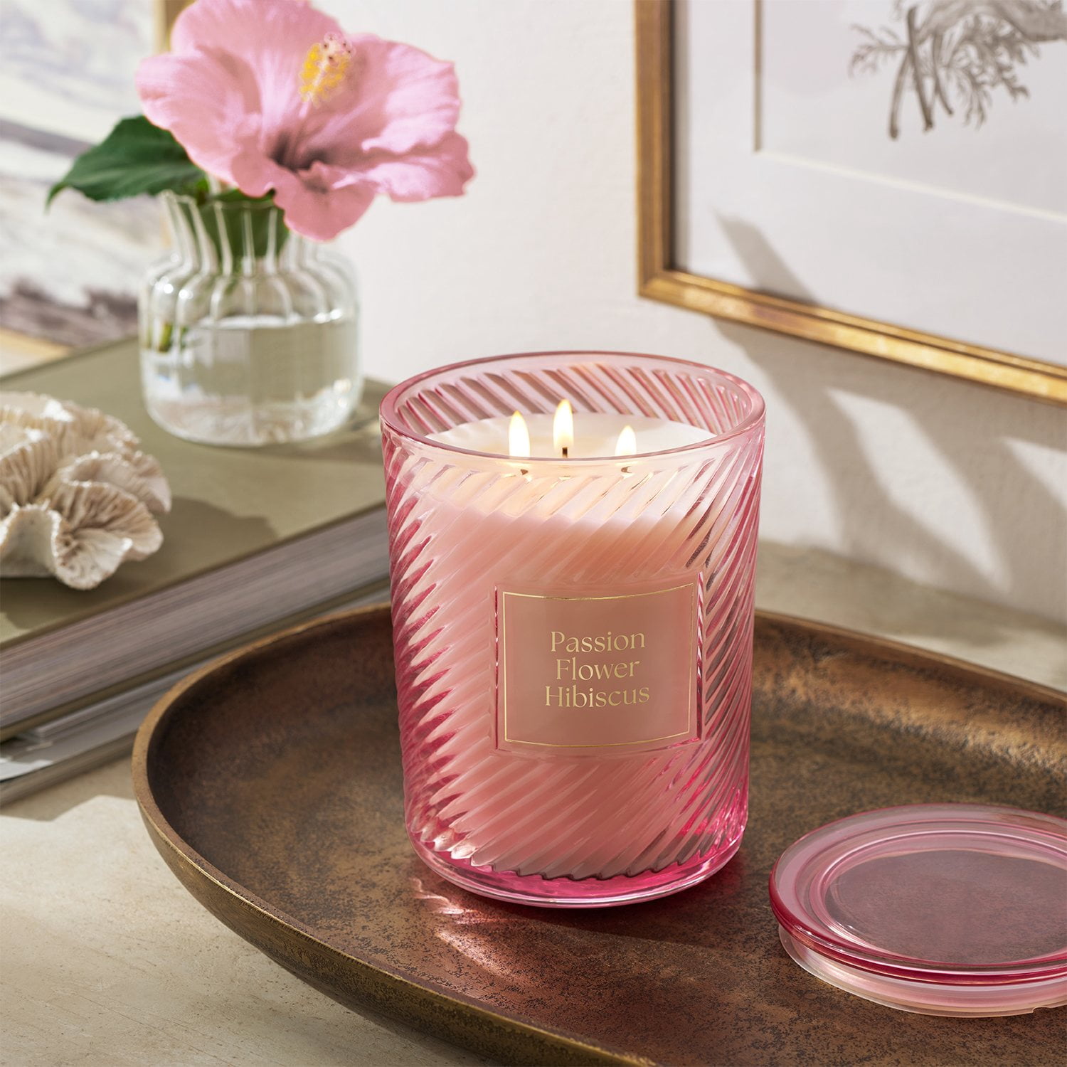 Member's Mark 3-Wick Ribbed Glass Candle, 28 oz. - Samsclub.com
