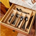 thumbnail image 5 of iDesign Renewable Paulownia Wood Collection Expandable Flatware And Cutlery Tray, 15" x 13.6"-23.5", 5 of 10