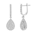 thumbnail image 2 of 1.00 CT. T.W. Diamond Halo Dangle Earrings in 14K Gold, 2 of 4