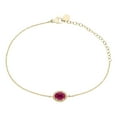 thumbnail image 1 of Genuine Gemstone & Diamond Accent Bracelet in 14K Gold, 1 of 8