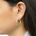 thumbnail image 4 of Diamond Cut Hoop Earrings in 14K Gold, 4 of 4