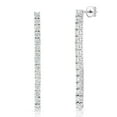 thumbnail image 1 of Lab Created White Sapphire Tennis Earrings in Sterling Silver, 1 of 4