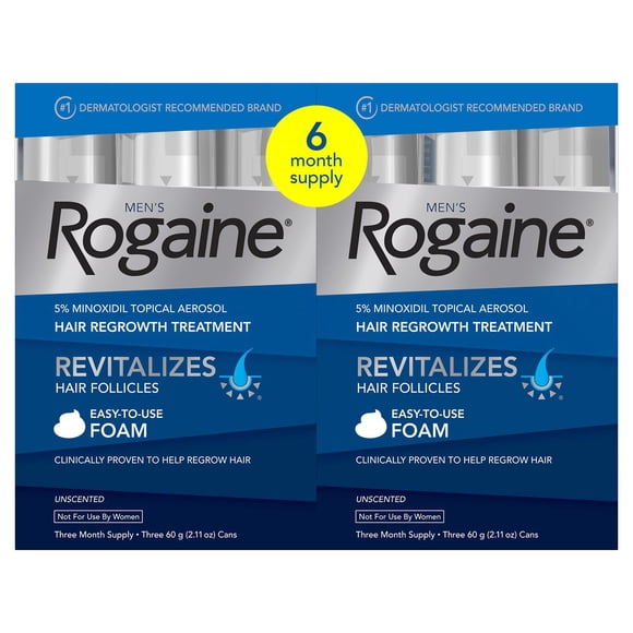 Men's Rogaine 5% Minoxidil Topical Hair Growth Treatment, 2 pack