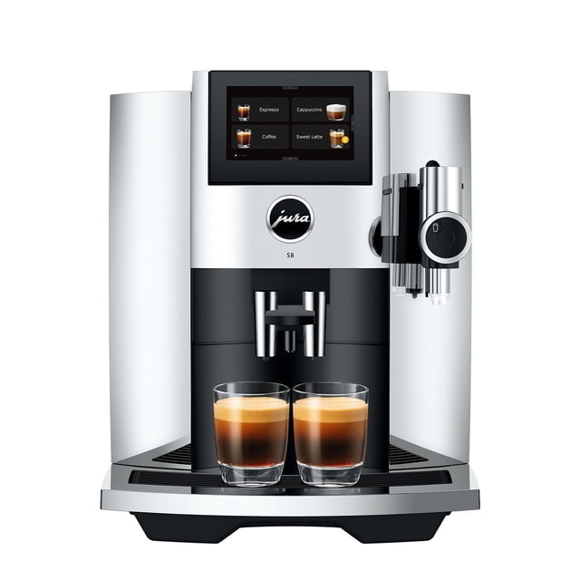 JURA S8 Chrome Automatic Coffee Center with 27 Brewing Options