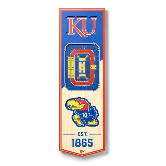 YouTheFan Kansas Jayhawks 6"x19" 3D Stadium View Banner