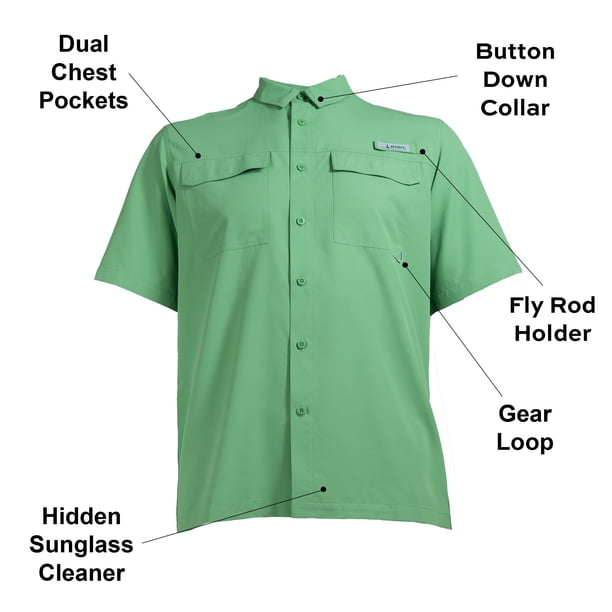 Habit Men's Short Sleeve 50+ UPF Fishing Shirt - Samsclub.com