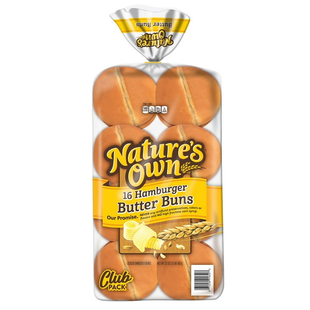 Nature's Own Hamburger Butter Buns, White Hamburger Buns, 16 ct.