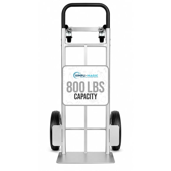 Simpli-Magic 2 in 1 Convertible Hand Truck and Garage Moving Dolly, 800LBS – Heavy-Duty Moving Dolly Utility Platform Cart with 10" Wheels & Handle