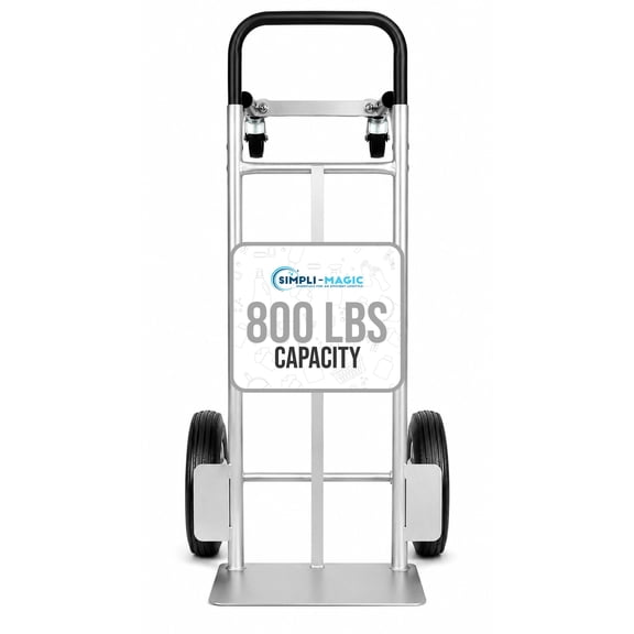 Simpli-Magic 2 in 1 Convertible Hand Truck and Garage Moving Dolly, 800LBS – Heavy-Duty Moving Dolly Utility Platform Cart with 10" Wheels & Handle