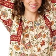 thumbnail image 5 of BILA Women's Printed Pintuck Long Sleeve Cotton Top, 5 of 9