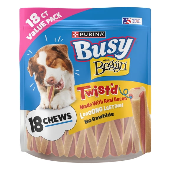 Purina Busy with Beggin’ Twist’d Adult Dog Chew Bone Treats - 18 ct. Pouch