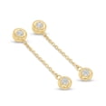 thumbnail image 3 of Diamond Cut Bezel Dangle Earrings in 14K Gold, 3 of 9