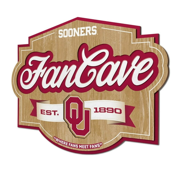 YouTheFan Oklahoma Sooners 17"x12.5" 3D Multi-Layered Fan Cave Sign