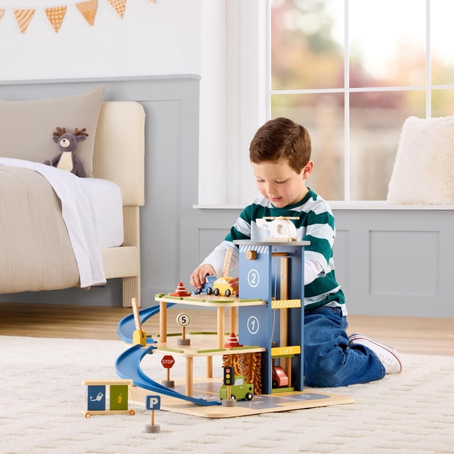 Member's Mark Wooden Parking Garage Playset, 16 pc.