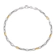 thumbnail image 2 of Two Toned Oval Link Bracelet in Silver and 14K Yellow Gold, 2 of 8