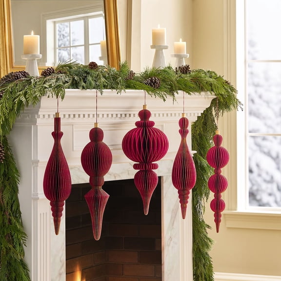 Member's Mark Oversized Honeycomb Paper Ornaments, Set of 5