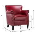 thumbnail image 3 of Hallie Club Top-Grain Leather Chair, Assorted Colors, 3 of 9