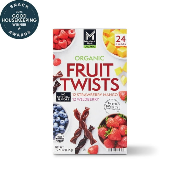 Member's Mark Organic Fruit Twist, Variety Pack, 0.63 oz., 24 pk.