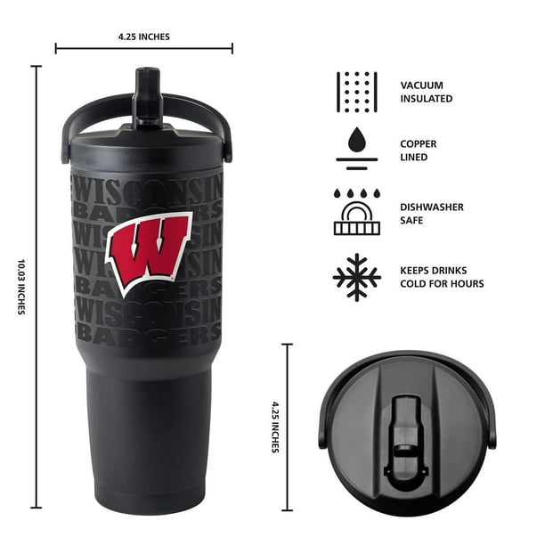 Logo Brands Wisconsin Badgers Stainless Steel Tumbler Set